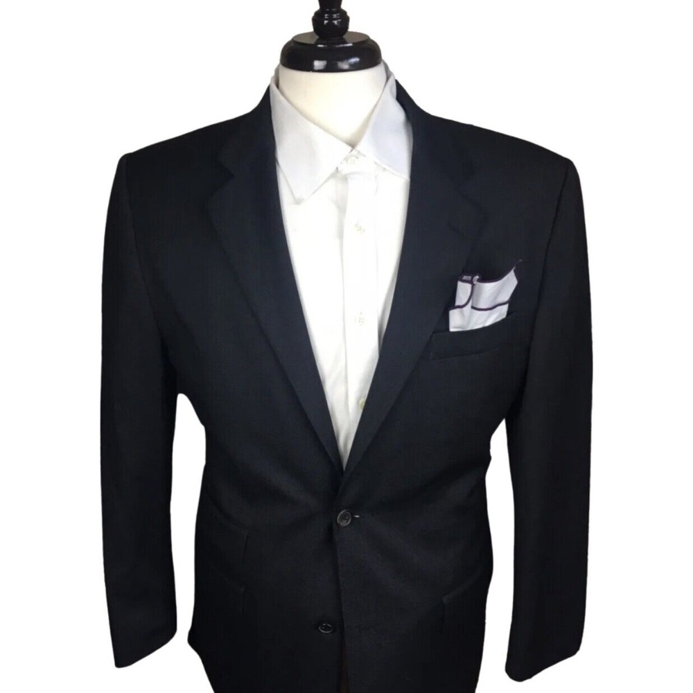 40L Hugo Boss Mens Wool Two Button Blazer Gray, Charcoal  suit jacket